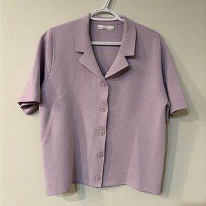OAK + FORT Lilac Button Down Shirt